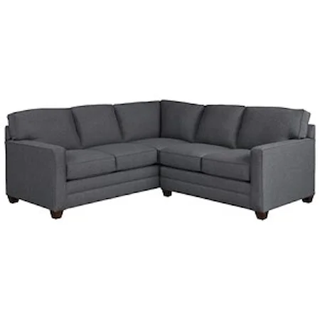 Casual 2-Piece Sectional with Track Arms